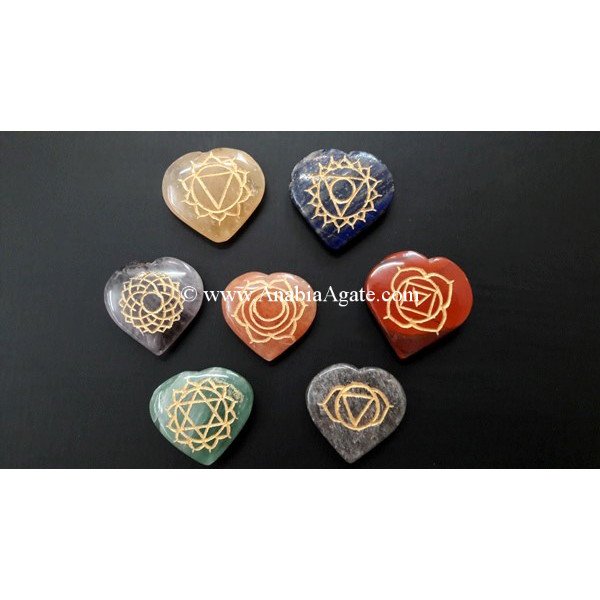 Chakra Engraved Heart Set - Balance and Harmony Collection