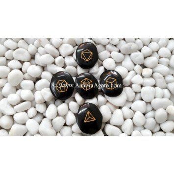 Black Jasper Simple Geometry Palmstone Set