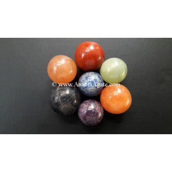 7 Chakra Small Gemstone Balls Set | 25-30mm