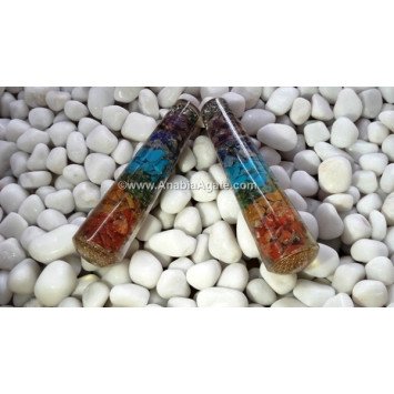 Chakra Layered Orgone Smooth Massage Wand with Flower of Life Symbol