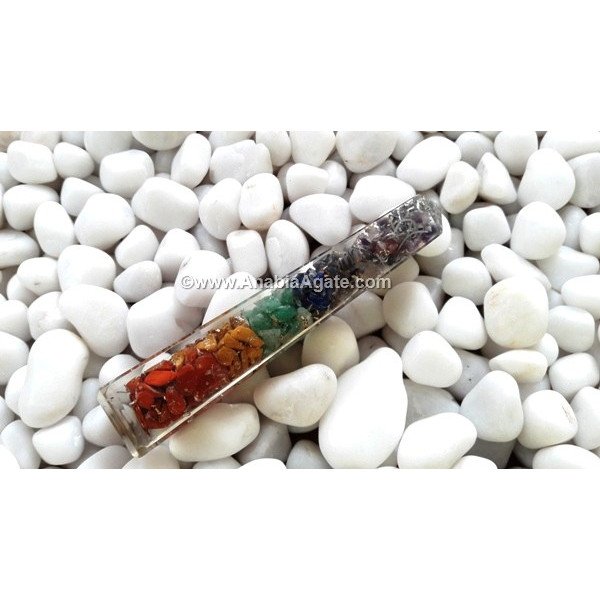 Seven Chakra Orgone 4 Faceted Tower