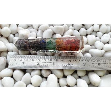 Seven Chakra Orgone 4 Faceted Tower
