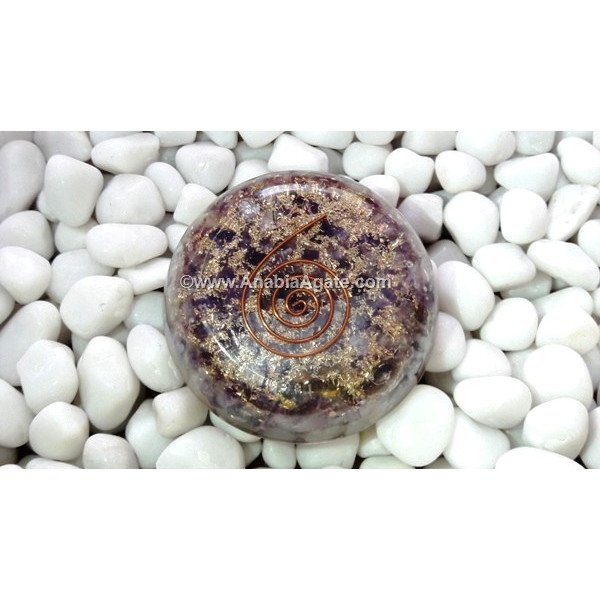 Amethyst Orgone Dome with Metal Symbol