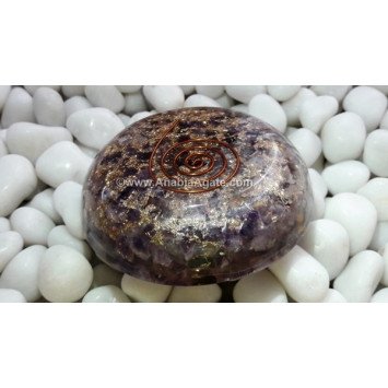 Amethyst Orgone Dome with Metal Symbol