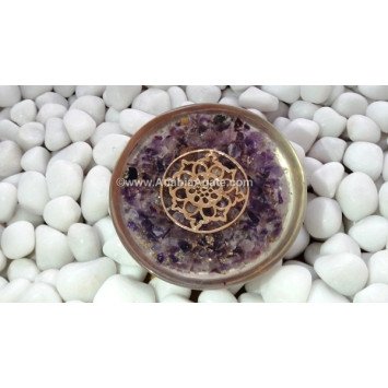 Amethyst Orgone Dome with Metal Symbol