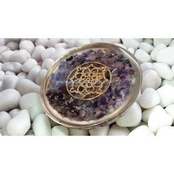 Amethyst Orgone Dome with Metal Symbol