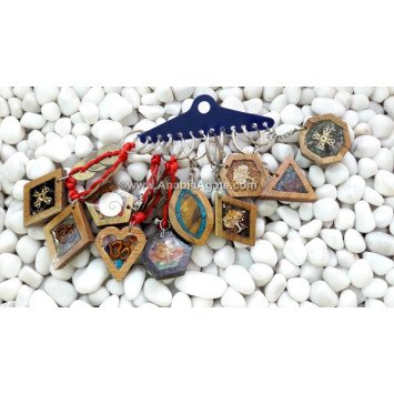 Mix Orgone Wooden Key Chain - Natural Crystal Energy