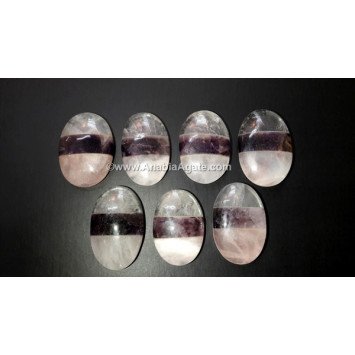 Rose Quartz, Amethyst, and Crystal Quartz Bonded Oval Stones