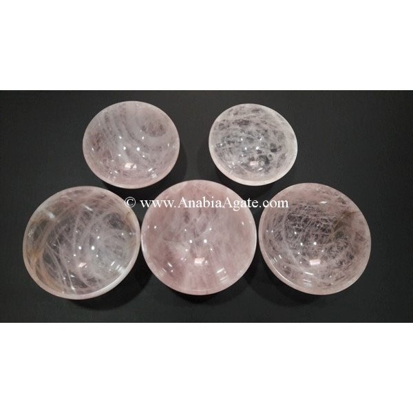 3-Inch Rose Quartz Bowls | Beautiful Healing Crystal Decor