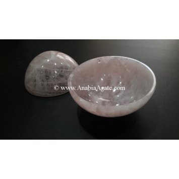 2-Inch Rose Quartz Bowls for Home Decor and Crystal Healing