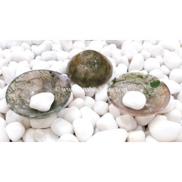 Moss Agate 2-Inch Bowls: Natural Stone Decor for Your Home