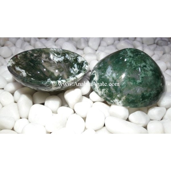 Moss Agate 3-Inch Bowls | Natural Stone Dishware