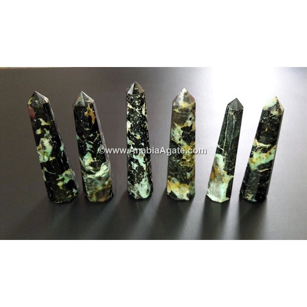 Chrysocolla Gemstone Obelisk | Handcrafted Natural Crystal Decor