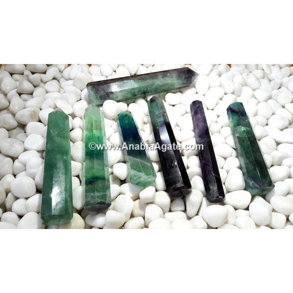 Rainbow Fluorite Obelisk - Healing Crystal Point for Energy