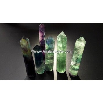 Rainbow Fluorite Obelisk - Healing Crystal Point for Energy
