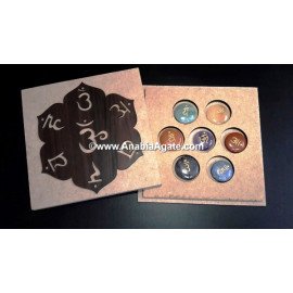 Chakra Sanskrit Engraved Disc Set with Box - Align Your Energies