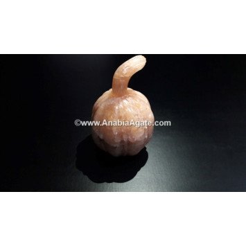 Peach Aventurine Hand Carved Pumpkin - Unique Crystal Home Decor