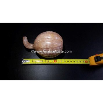 Peach Aventurine Hand Carved Pumpkin - Unique Crystal Home Decor