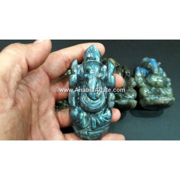 Labradorite AAA Flashy Ganesha Idol - Exquisite Gemstone Sculpture