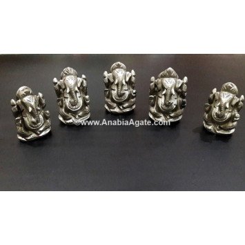 Golden Pyrite Ganesha Idol 3-4 Inches | Handcrafted Hindu Ganesh Statue