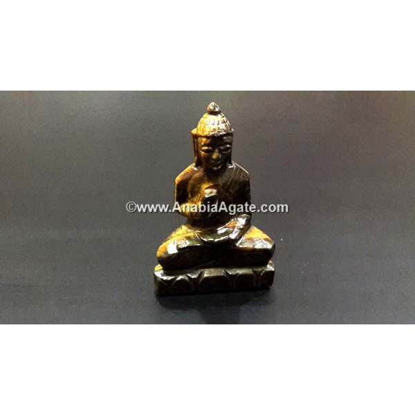 Tiger Eye Buddha Carved Idol for Spiritual Enlightenment