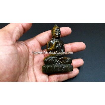 Tiger Eye Buddha Carved Idol for Spiritual Enlightenment