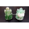 Handcrafted Green Fluorite Ganesha Idol - Bring Peace and Prosperity