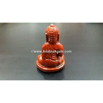 Synthetic Sunstone Buddha Idol - Radiant Spiritual Decor