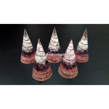 Healing Crystals Orgone Copper Wire Wrapped Cone
