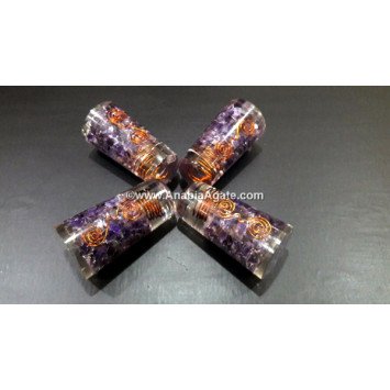 Amethyst Orgone Smooth Massage Wand with Copper Wire