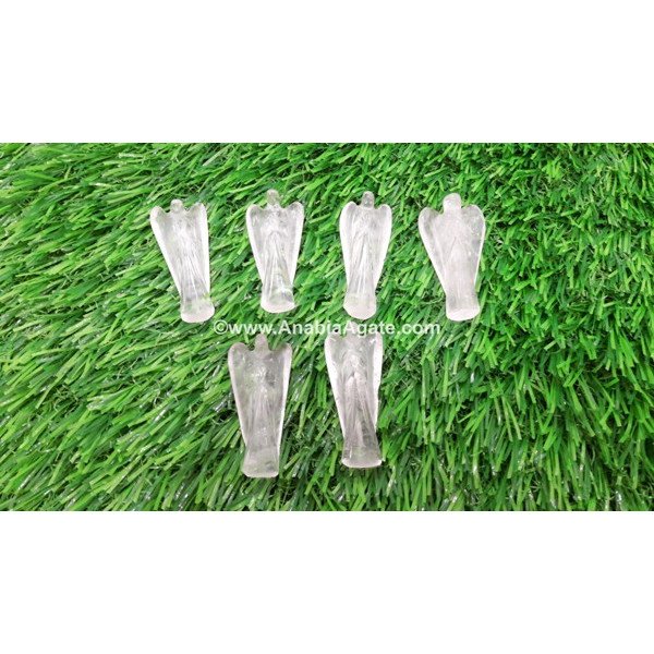 Crystal Quartz 1-Inch Angel Figurine - Healing Crystal Home Decor