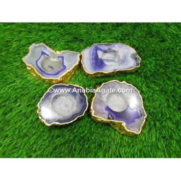 Purple Onyx Coaster Candle Holder | Handcrafted Home Decor