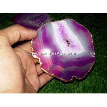 Pink Onyx Plated Coaster - Stylish and Functional Table Essentials