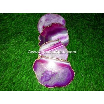 Pink Onyx Plated Coaster - Stylish and Functional Table Essentials