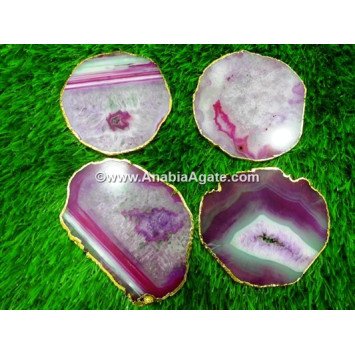 Pink Onyx Plated Coaster - Stylish and Functional Table Essentials