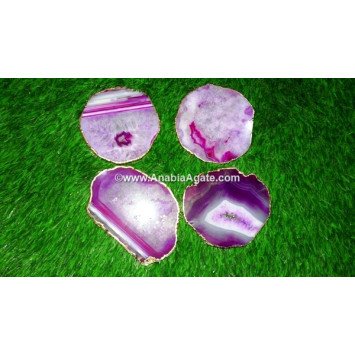 Pink Onyx Plated Coaster - Stylish and Functional Table Essentials