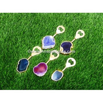 Mix Color Onyx Slice Handled Bottle Opener | Exquisite Home Bar Accessory
