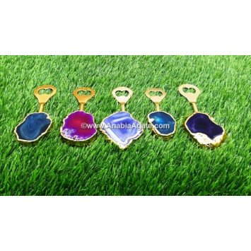 Mix Color Onyx Slice Handled Bottle Opener | Exquisite Home Bar Accessory