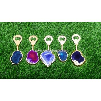 Mix Color Onyx Slice Handled Bottle Opener | Exquisite Home Bar Accessory