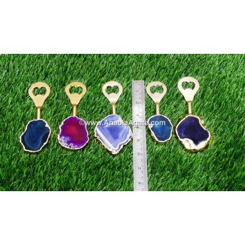 Mix Color Onyx Slice Handled Bottle Opener | Exquisite Home Bar Accessory