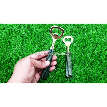 Mica Agate Gemstone Handled Bottle Opener - Exquisite Barware Accessory