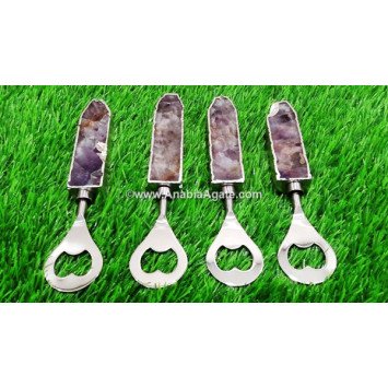 Silver Plated Amethyst Handle Bottle Opener | Stylish and Functional Barware