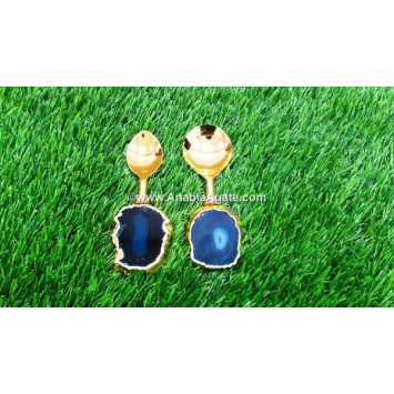 Blue Onyx Handle Spoon Set of 2 - Exquisite Dining Utensils