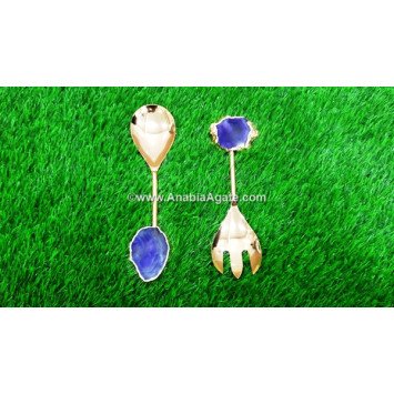 Elegant Purple Onyx Serving Spoon & Fork Set of 2