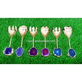 Mix Color Onyx Serving Spoon & Fork Set - Exquisite Kitchenware