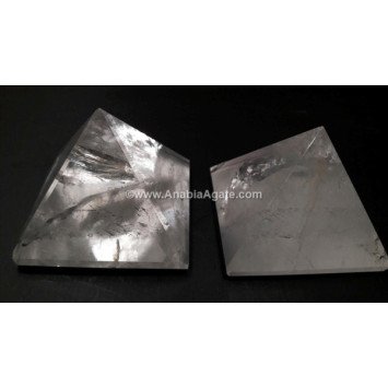 Crystal Quartz Gemstone Pyramid - Natural Healing Energy Decor