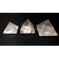 Crystal Quartz Gemstone Pyramid - Natural Healing Energy Decor