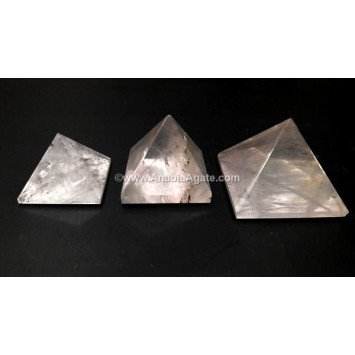 Crystal Quartz Gemstone Pyramid - Natural Healing Energy Decor