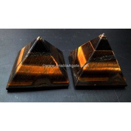 Tiger Eye Gemstone Pyramid for Positive Energy and Balance