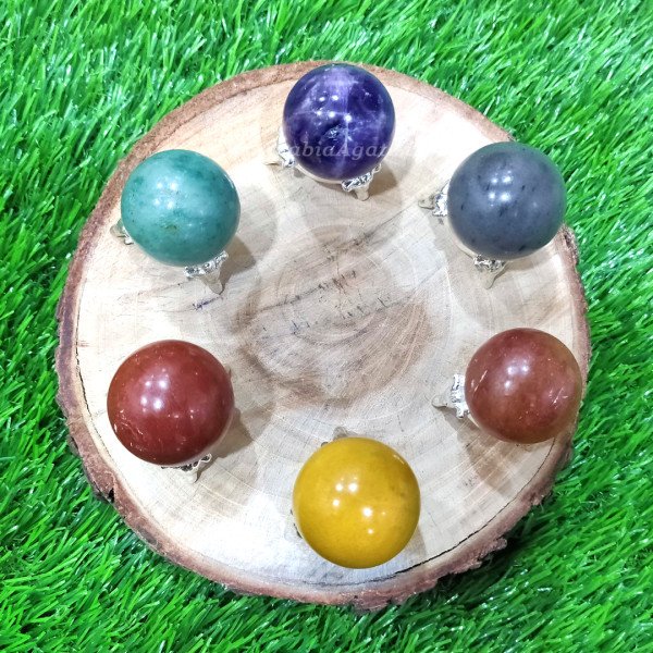 7 Chakra Gemstone Balls Set | 35-40mm